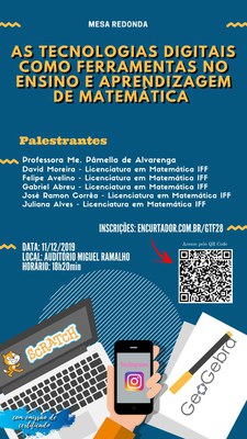 MESA REDONDA - As Tecnologias Digitais como ferramentas no Ensino e Aprendizagem de Matemática