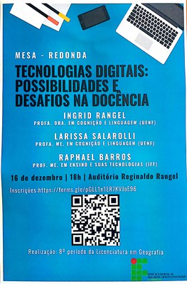 MESA REDONDA - Tecnologias Digitais: possibilidades e desafios na docência