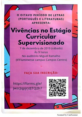 SEMINÁRIO - Vivências no Estágio Curricular Supervisionado - 8.º período da Licenciatura em Letras: Português e Literaturas