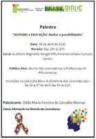 Palestra - “AUTISMO e EDUCAÇÃO: limites e possibilidades”