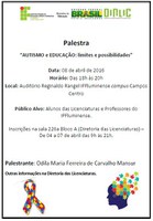 Palestra - “AUTISMO e EDUCAÇÃO: limites e possibilidades”